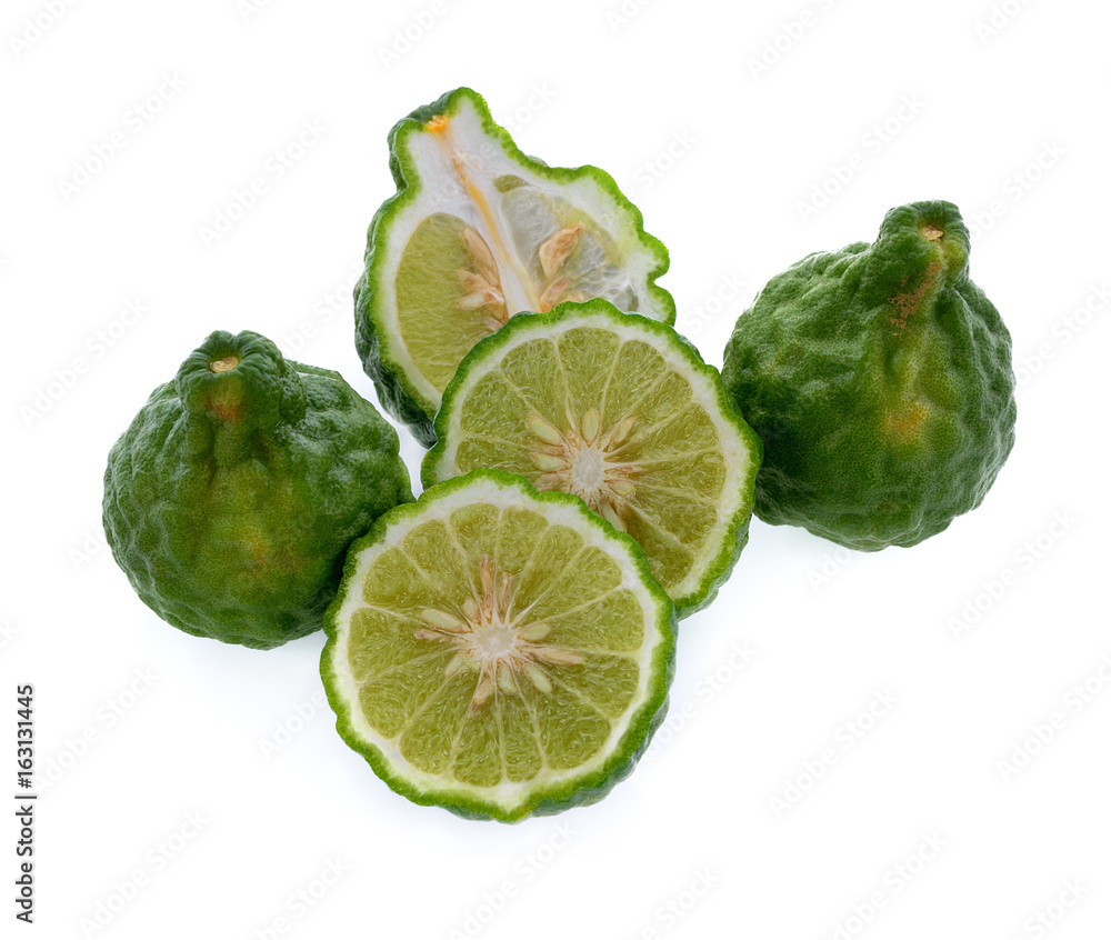 bergamot slice isolated on white background bergamot slice isolated on white background