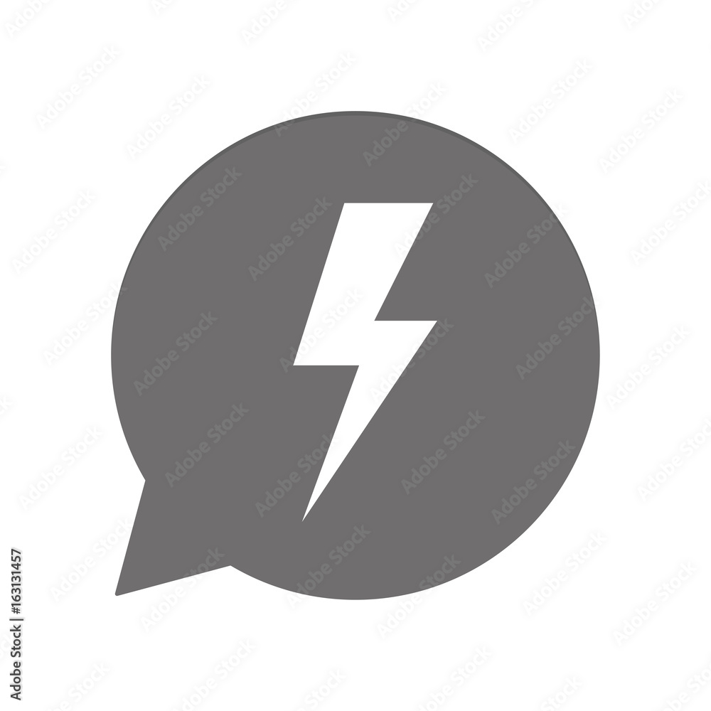 Graue Sprechblase rund - Blitz Graue Sprechblase rund - Blitz