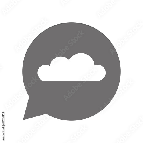 Graue Sprechblase rund - Wolke