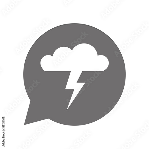 Graue Sprechblase rund - Gewitterwolke