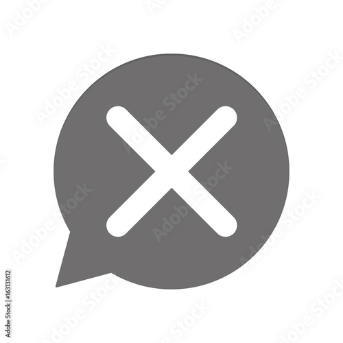 Graue Sprechblase rund - Kreuz