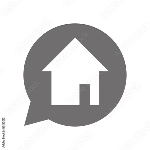 Graue Sprechblase rund - Haus wohnen