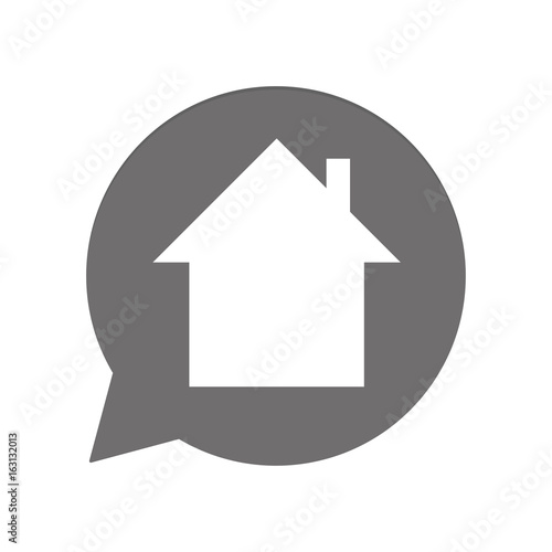 Graue Sprechblase rund - Haus Immobilie