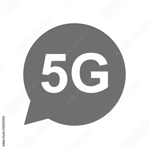 Graue Sprechblase rund - 5G