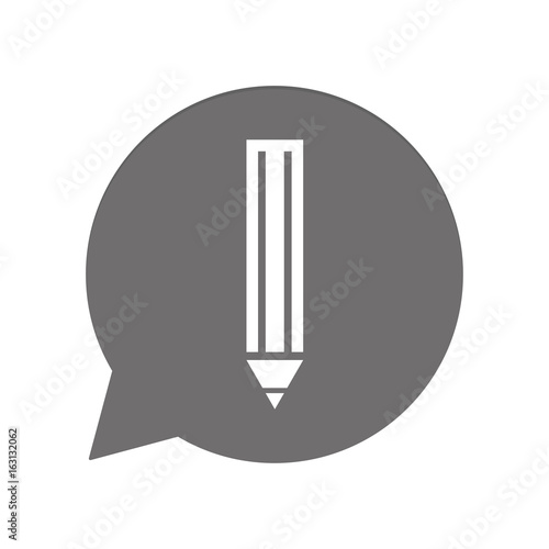 Graue Sprechblase rund - Stift