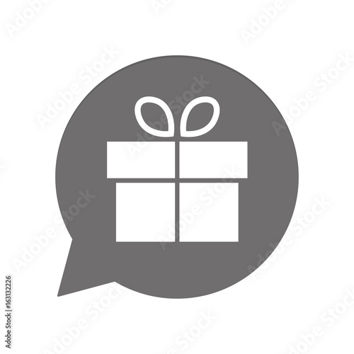 Graue Sprechblase rund - Geschenk mit Schleife