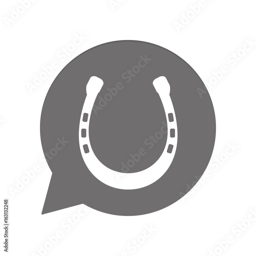 Graue Sprechblase rund - Hufeisen