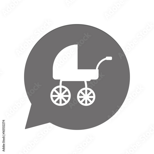 Graue Sprechblase rund - Kinderwagen retro