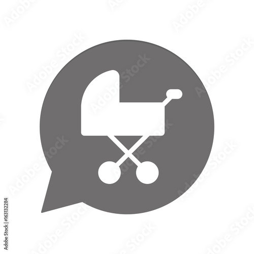 Graue Sprechblase rund - Kinderwagen