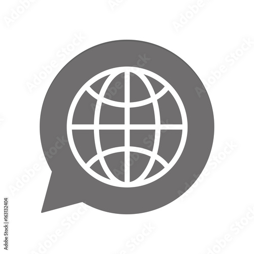 Graue Sprechblase rund - Browser Weltkugel