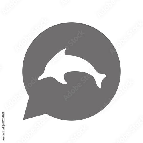 Graue Sprechblase rund - Delfin