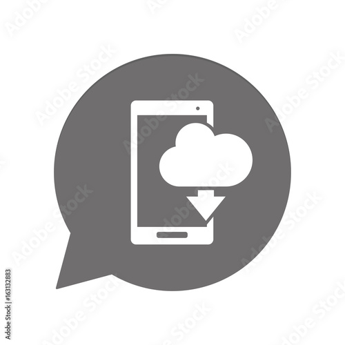 Graue Sprechblase rund - Smartphone Wolke