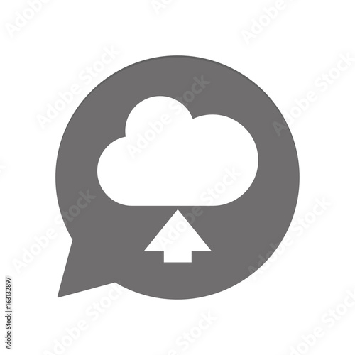 Graue Sprechblase rund - Wolke hochladen