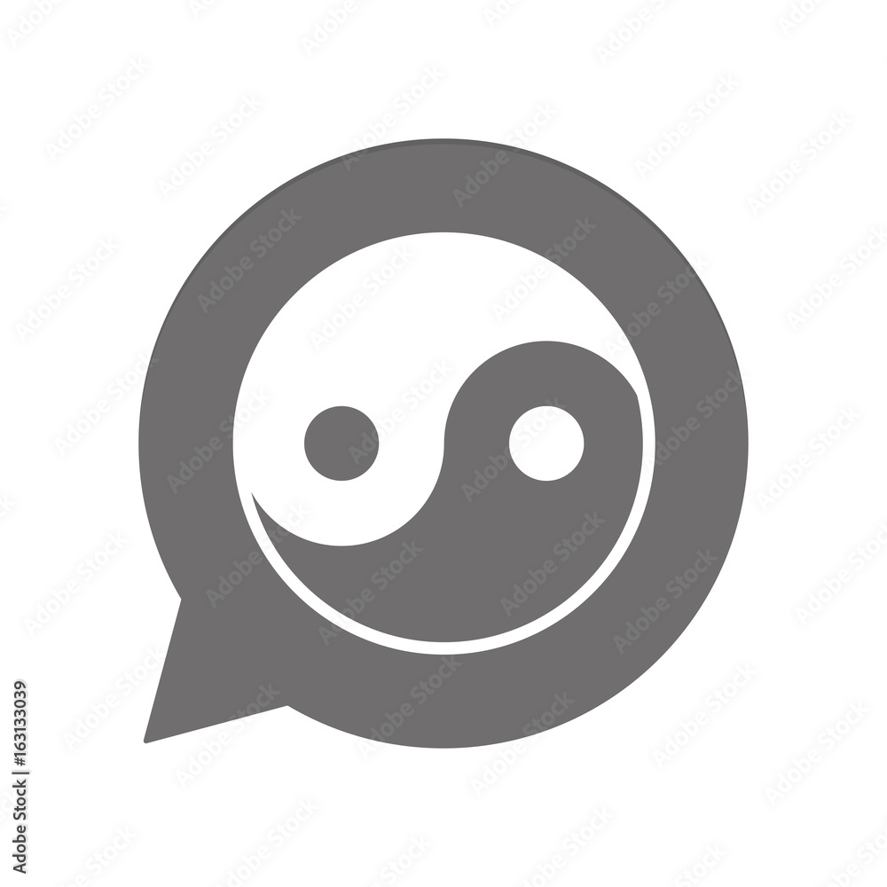 Graue Sprechblase rund - Yin-Yang Graue Sprechblase rund - Yin-Yang