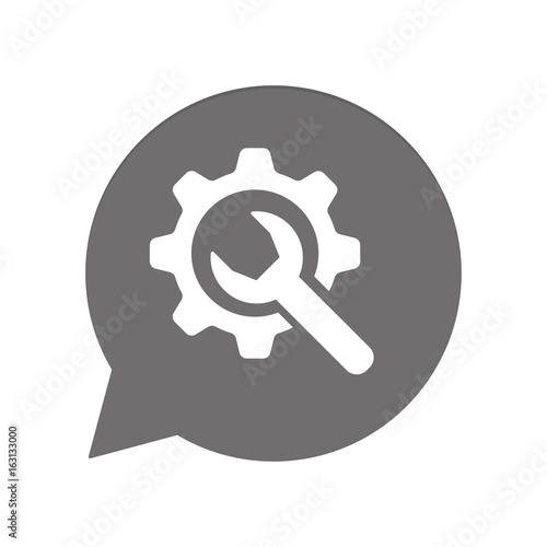 Graue Sprechblase rund - Handwerker