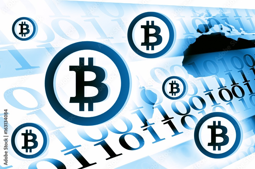 Bitcoin currency background illustration light blue Bitcoin currency background illustration light blue