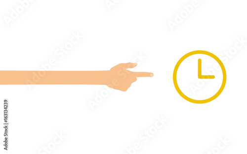 Hand zeigt auf - Uhrzeit