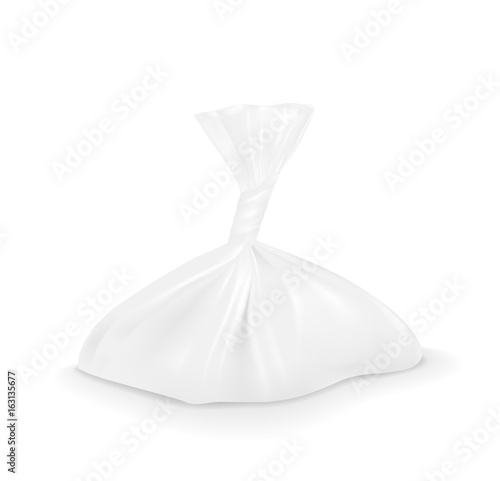 White plastic bag. Packaging for bread, coffee, sweets, cookies and gift © Кseniia_designer