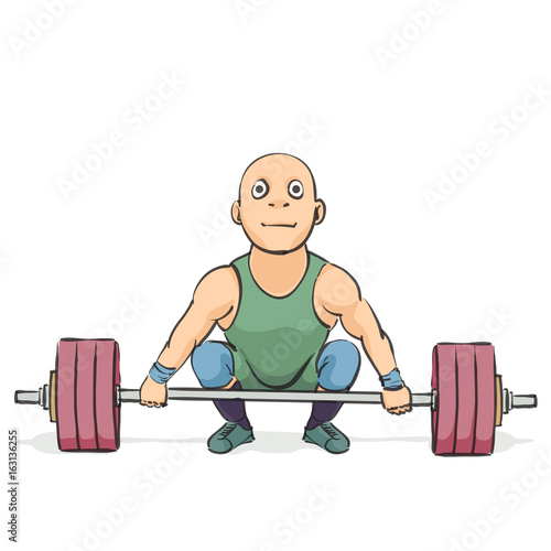 funny cartoon weightlifter