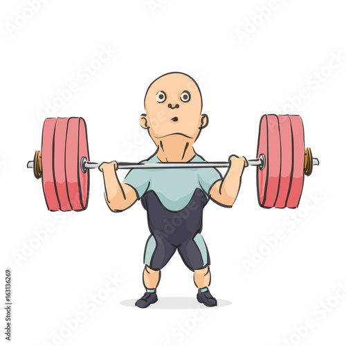 funny cartoon weightlifter