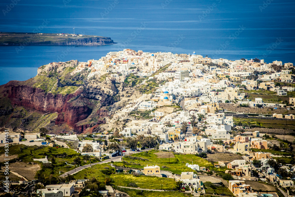 Overlooking Oia in Santorini, Greece