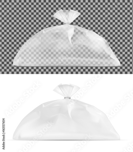 Transparent plastic bag. Packaging for bread, coffee, sweets, cookies and gift