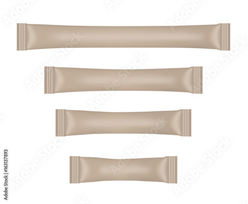 Brown disposable packaging for snacks, food, sugar and spices