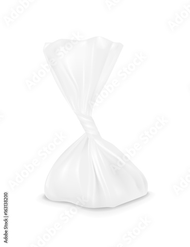 White plastic bag. Packaging for bread  coffee  sweets  cookies and gift