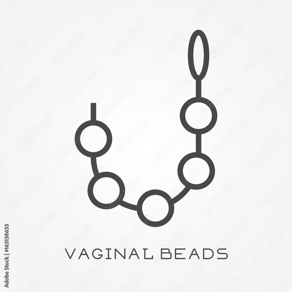Line icon vaginal beads Line icon vaginal beads