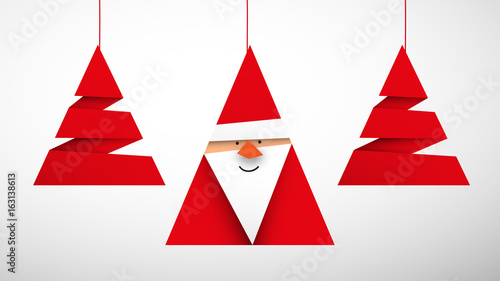 święty mikołaj origami wektor