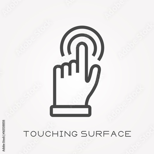 Line icon touching surface