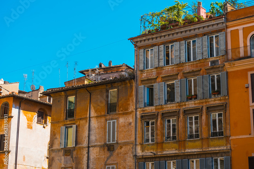 ancient houses in a row at italy