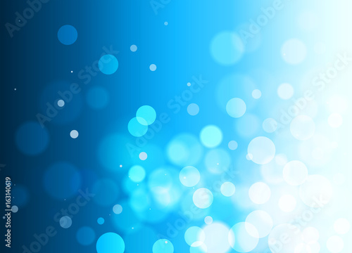 Abstract blue background with bokeh effect, gradient, circles