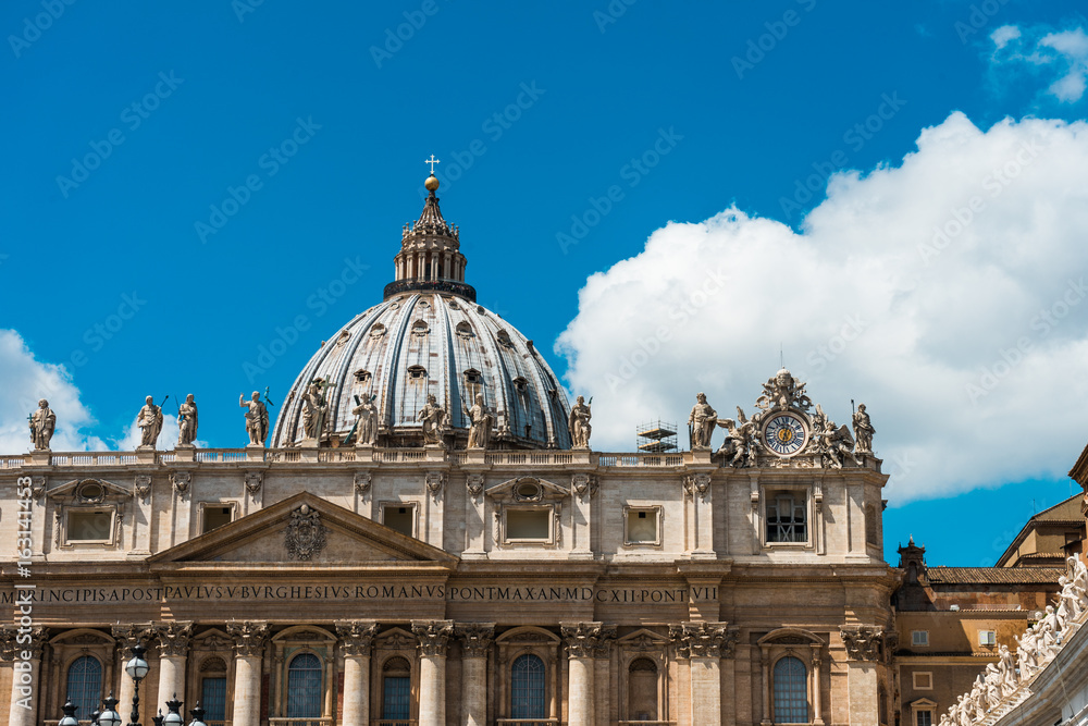 Vatican, Rome, St. Peter's Basilica with copy space