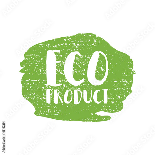 Eco product badge, vintage label with hand drawn lettering Natural cosmetics. Vector natural, organic food, bio, label and shape
