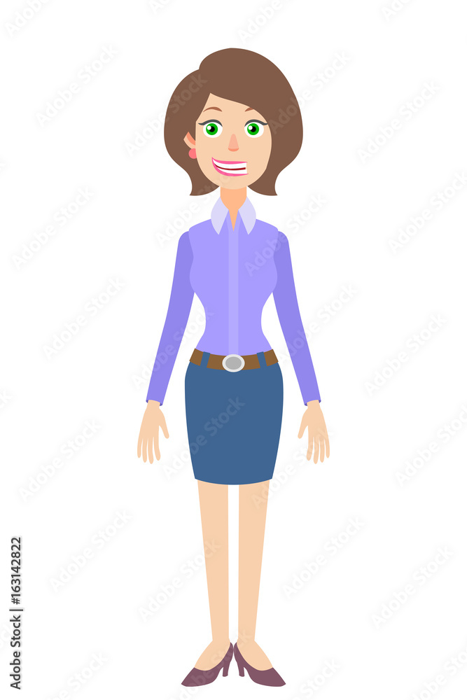Full length portrait of Cartoon Businesswoman Full length portrait of Cartoon Businesswoman