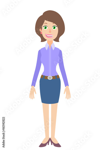 Full length portrait of Cartoon Businesswoman
