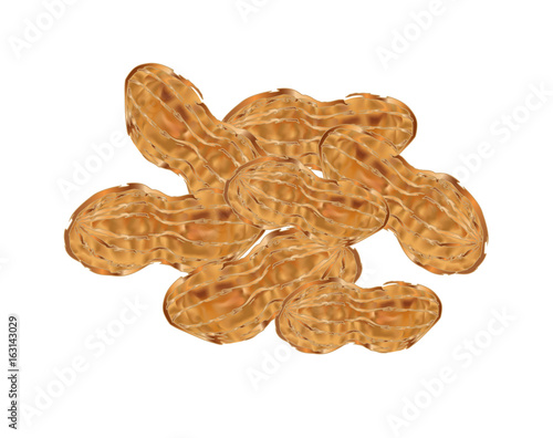 Roasted peanuts isolated