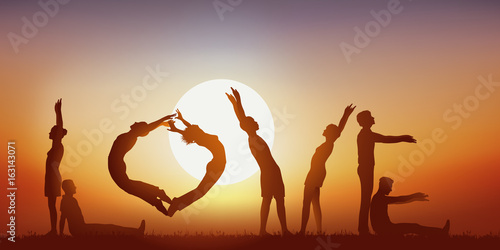 love - symbole - amour - silhouette - mot - corps - amoureux 