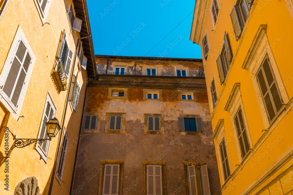 low angle view of ancient buildings at italy low angle view of ancient buildings at italy