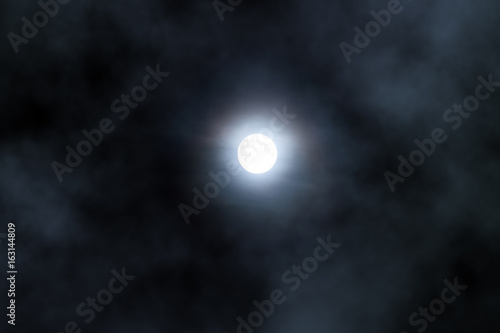 full moon with clouds