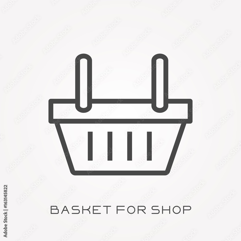 Line icon basket for shop Line icon basket for shop