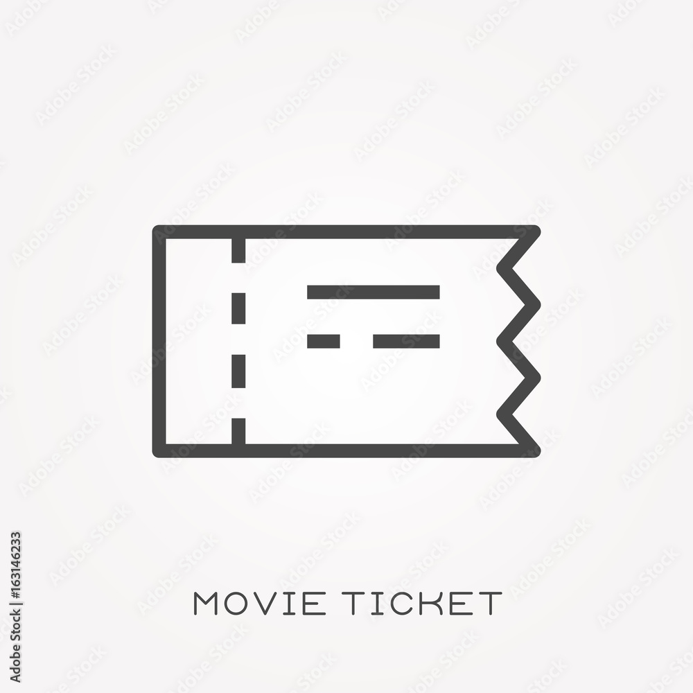 Line icon movie ticket Line icon movie ticket