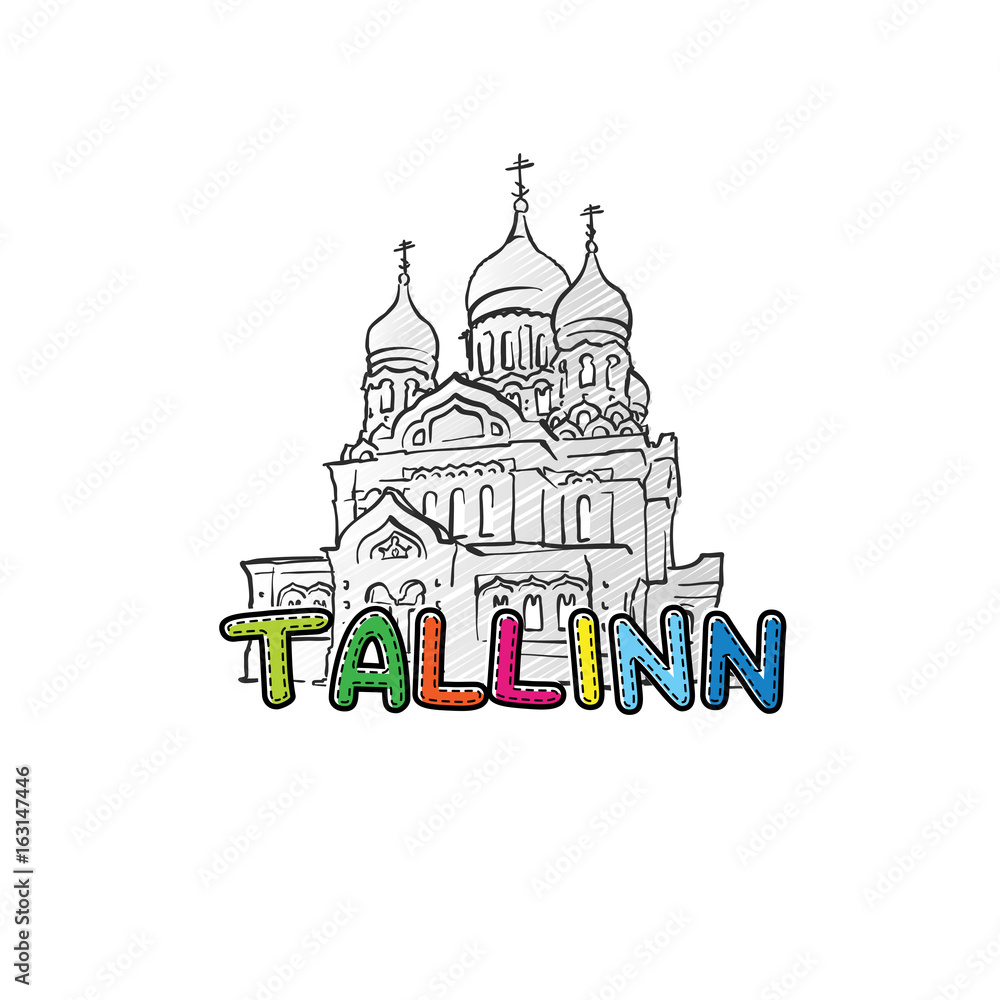Tallinn beautiful sketched icon