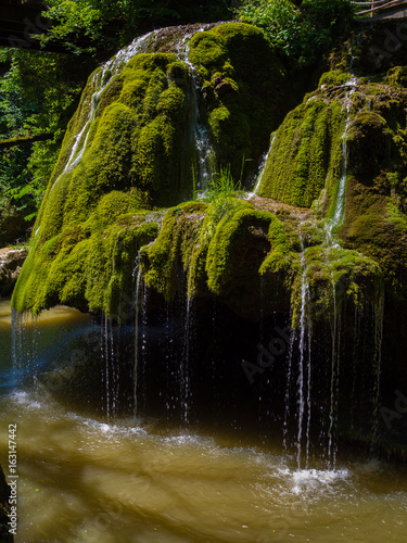 Mountain stream waterfall. Bigar mountain waterfall  Romania