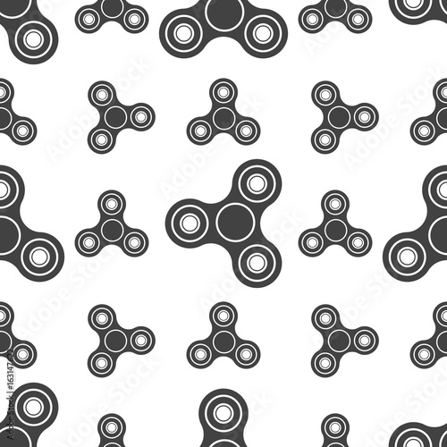 Hand Spinners Seamless pattern on white background. Vector illustration