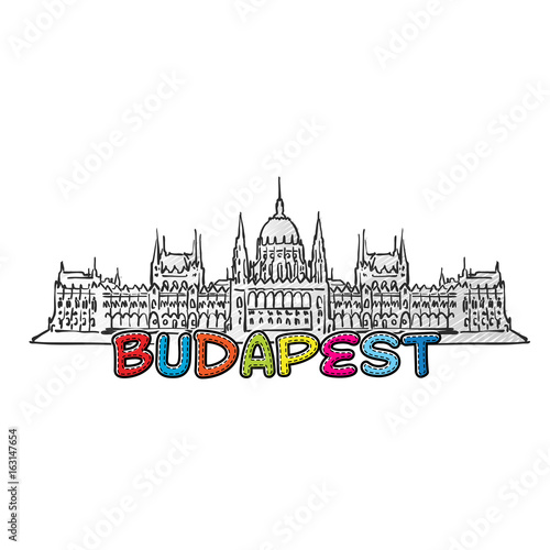 Budapest beautiful sketched icon