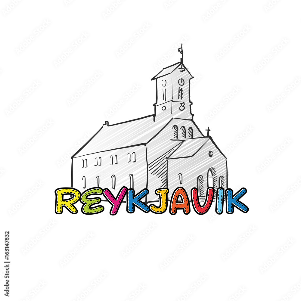 Reykjavik beautiful sketched icon