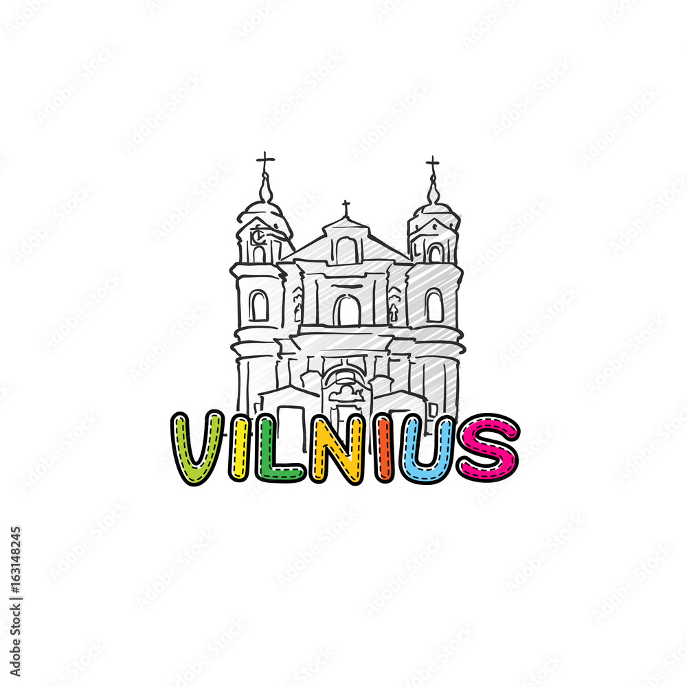 vilnius beautiful sketched icon