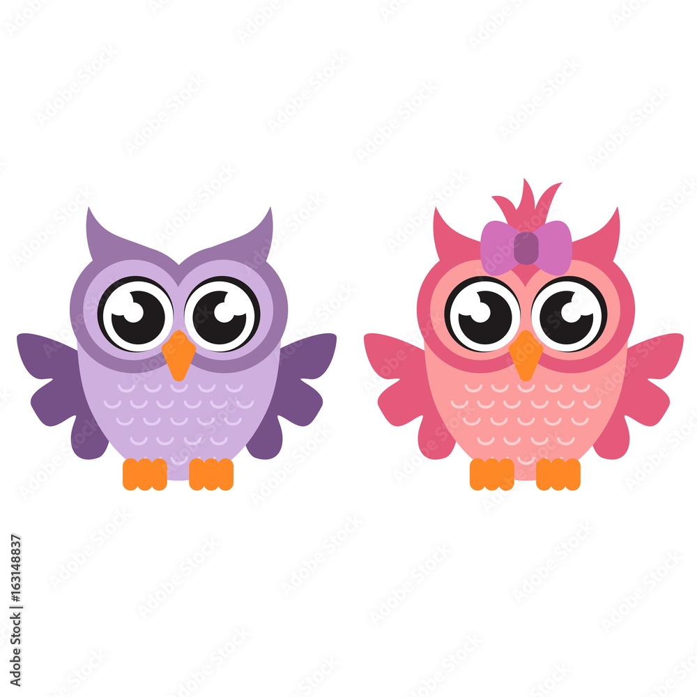 cartoon owl boy and girl cartoon owl boy and girl